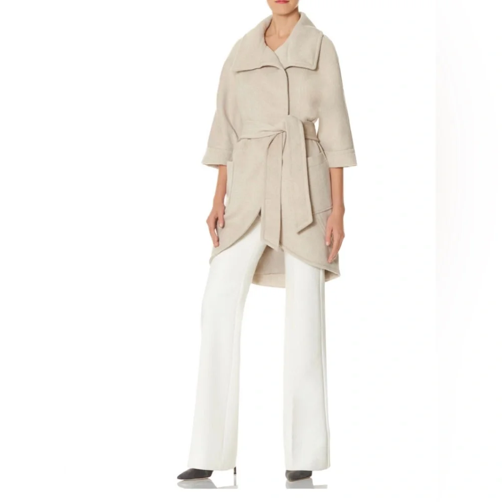 EUC Limited WRAP Tulip WOOL Coat 3/4 SLEEVE Dolman - Picture 2 of 14